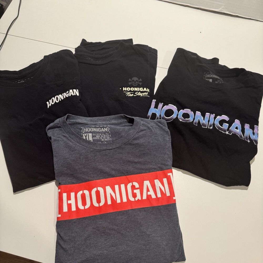 Hoonigan Shirt Mens XL Lot Of 3 Graphic Tee Automotive Racing